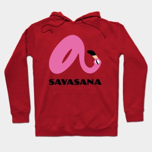 Savasana by The Flaminglet Pink Pool Flamingo Hoodie